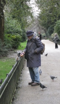 feeding birds in hyde park